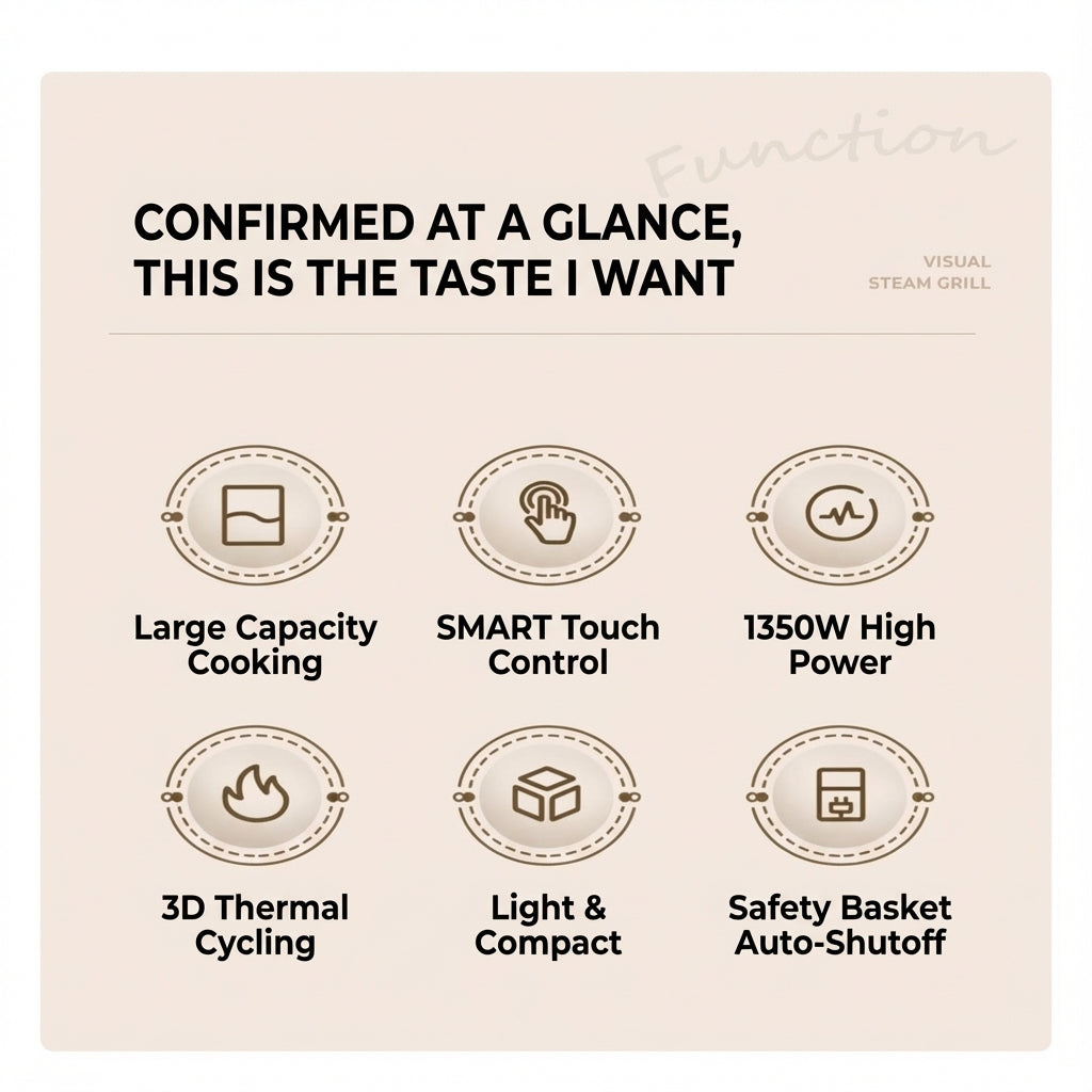 JOMO Air Fryer NTC Temperature Control Touch Control 10 Cooking Presets 1350W 4.5L Capacity