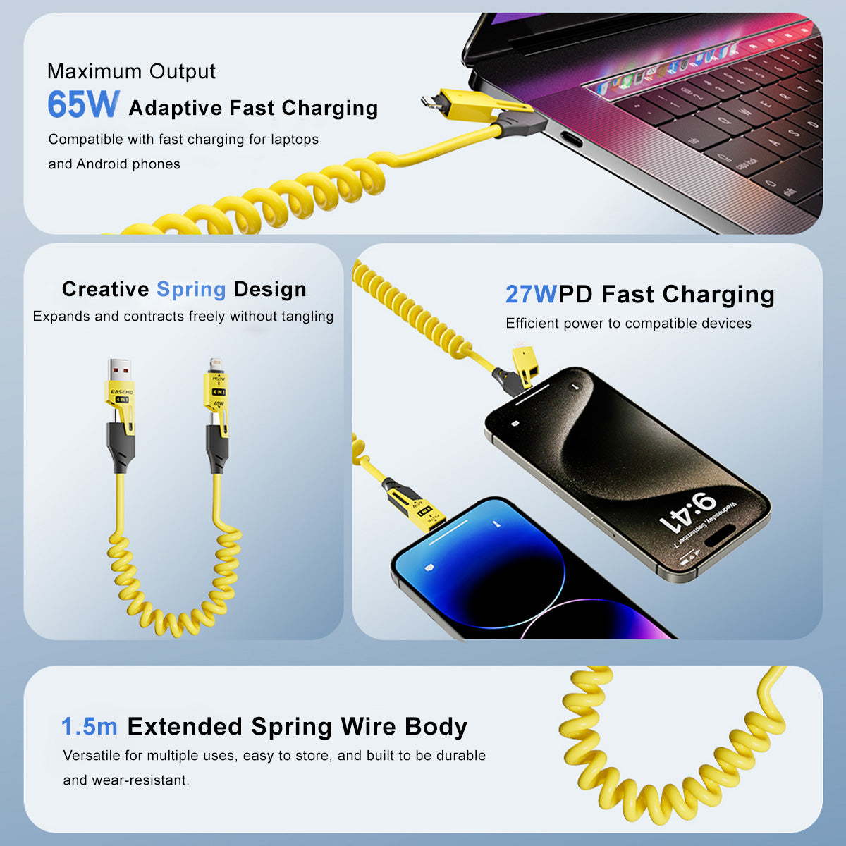 4-in-1 65W Ultra-Fast Charging Lightning Cable