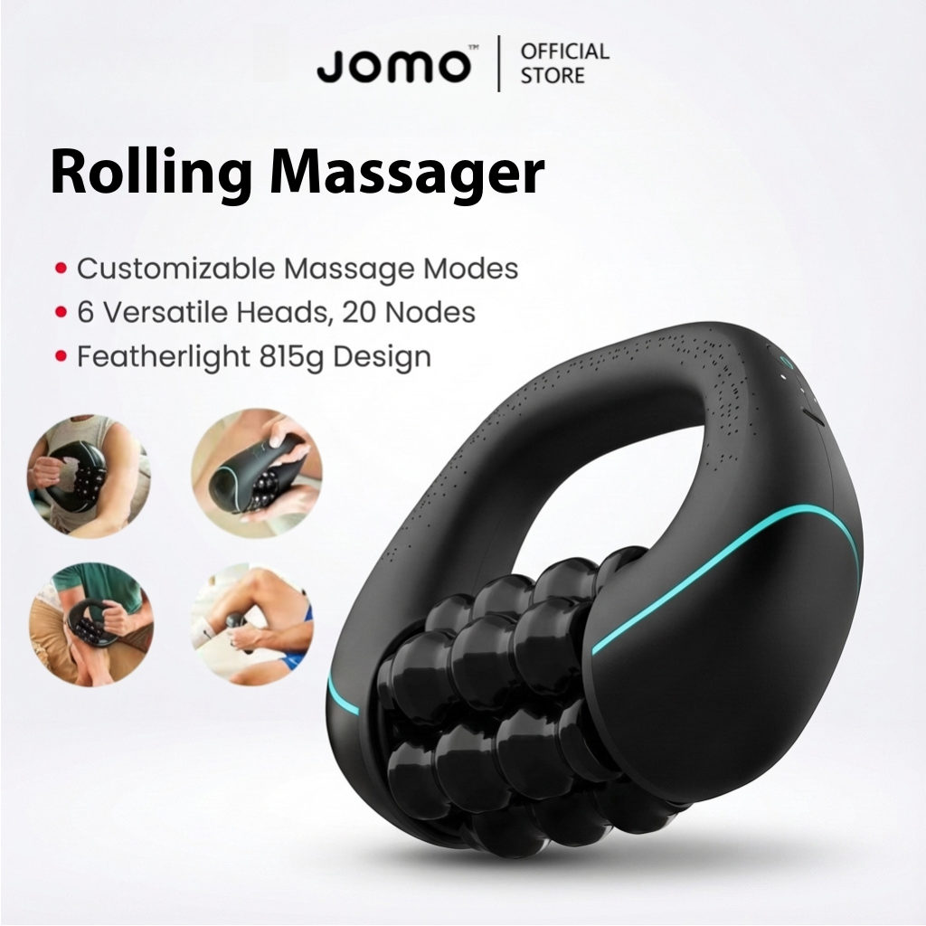 JOMO Portable 2 in 1 Massage Gun Percussion and Roller for Deep Tissue Muscle Relief 滚轮按摩器