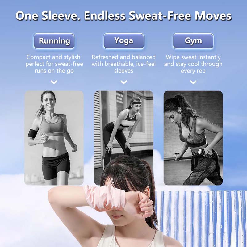 Cooling Wrist Sweatband Ice-Feel Sports Armband Quick-Dry Sweat Absorbing Band Running Gym Yoga