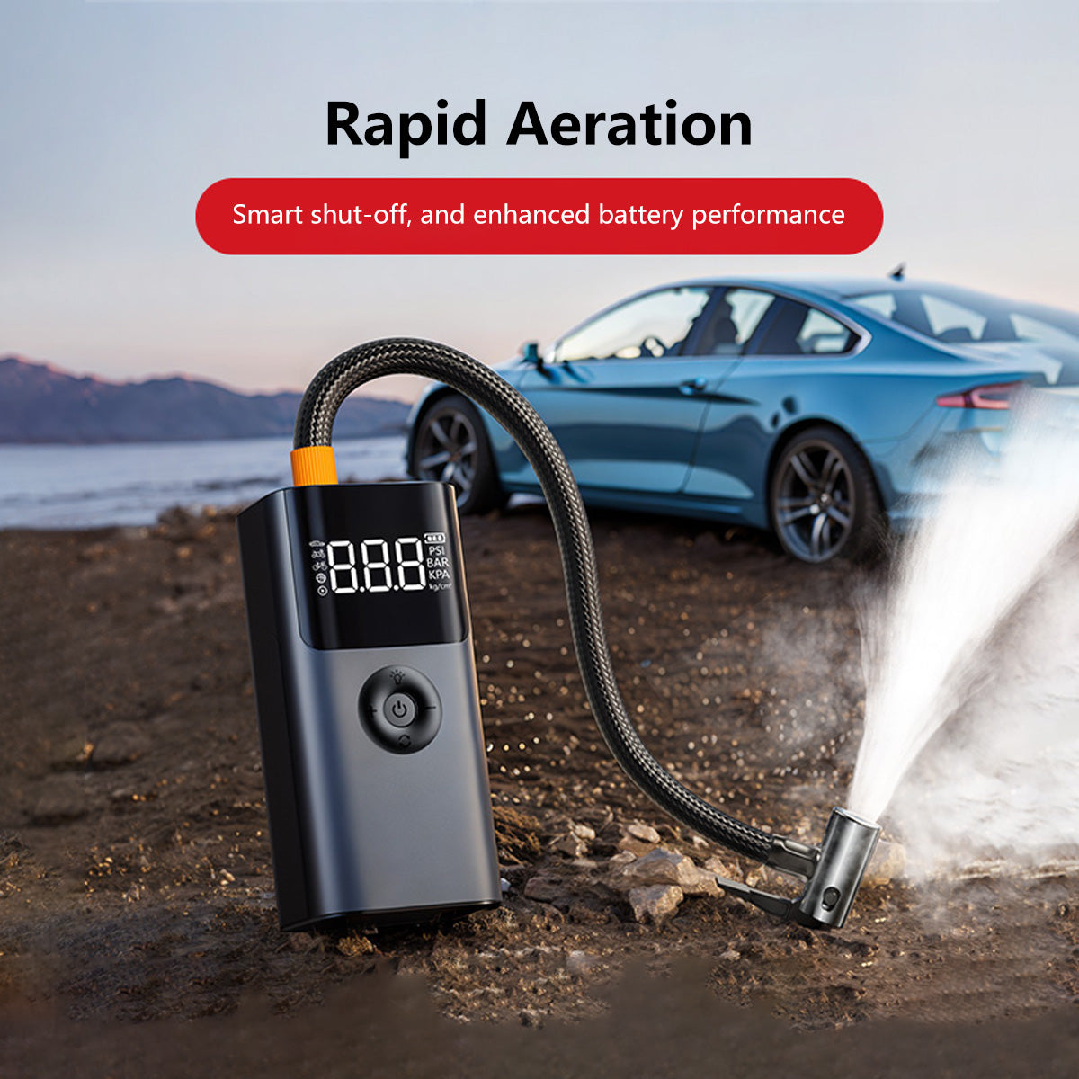 Portable Inflatable Emergency Power Supply Emergency Jump Starter Air Pump PowerBank Emergency Light