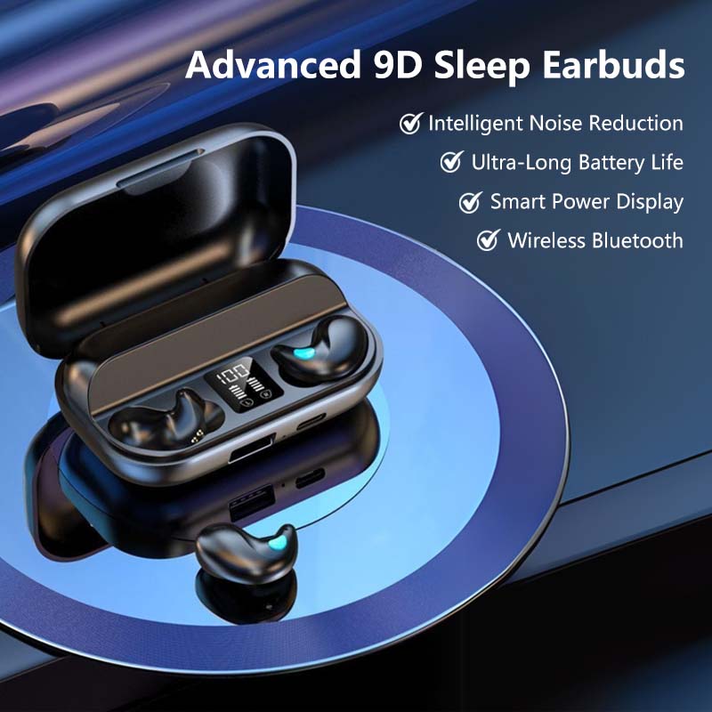 Wireless Bluetooth Sleep Headphones Invisible Earbuds with Noise Cancelling HiFi Sound Quality Ultra-Long Battery Sleep Friendly