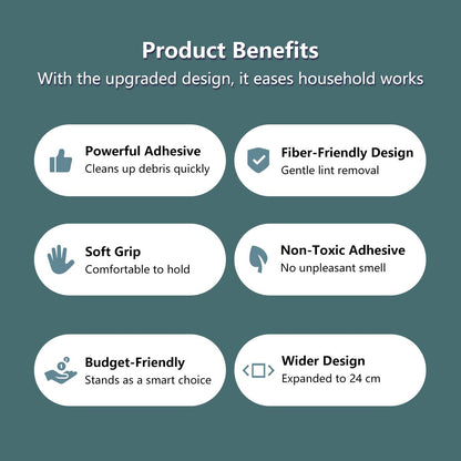 Sticky Lint Roller 24cm Wide Roller Powerful Adhesive Fiber-Friendly Design Budget-Friendly
