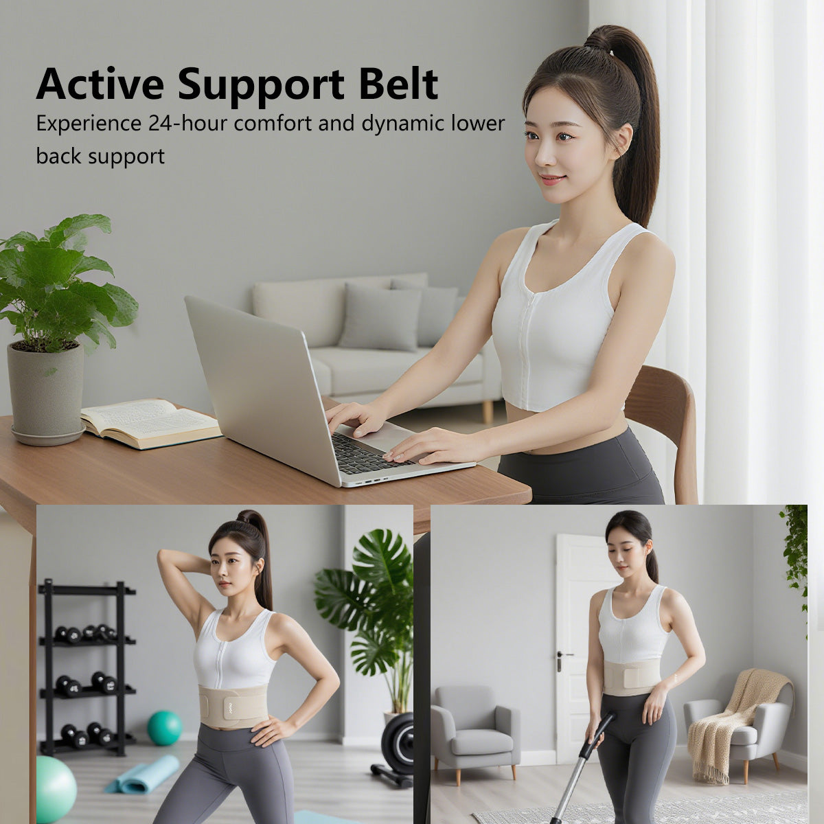 JOMO Waist Support Belt Invisible Posture Support & Core Comfort Lightweight Breathable Wear All Day