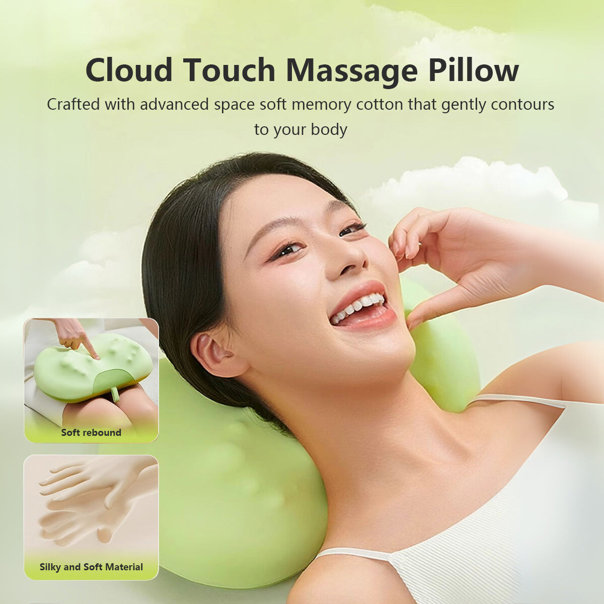 Cordless Heating Massage Pillow Kneading Pillow with Heat For Back Neck Shoulder Home & Car Use