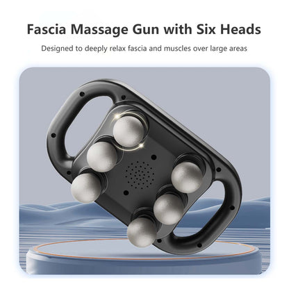 6 Head Fascia Massager Gun 20 Intensity 9 Modes