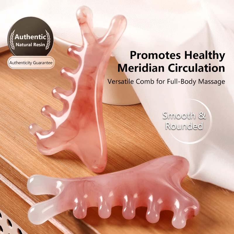 4 in 1 Multi-Functional Massage Comb Scalp, Face, Eye & Neck Massage Meridian Therapy Gua Sha Tool