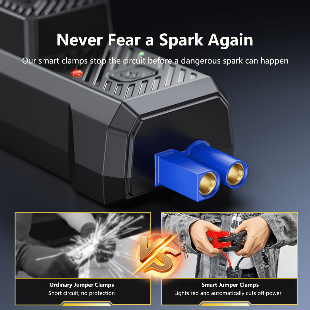 Car Jump Starter Car Power Bank & LED Flashlight Instant Start at 0V for All Vehicles