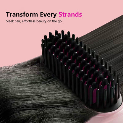 Portable Hair Straightener Comb Negative Ions Keratin Coated
