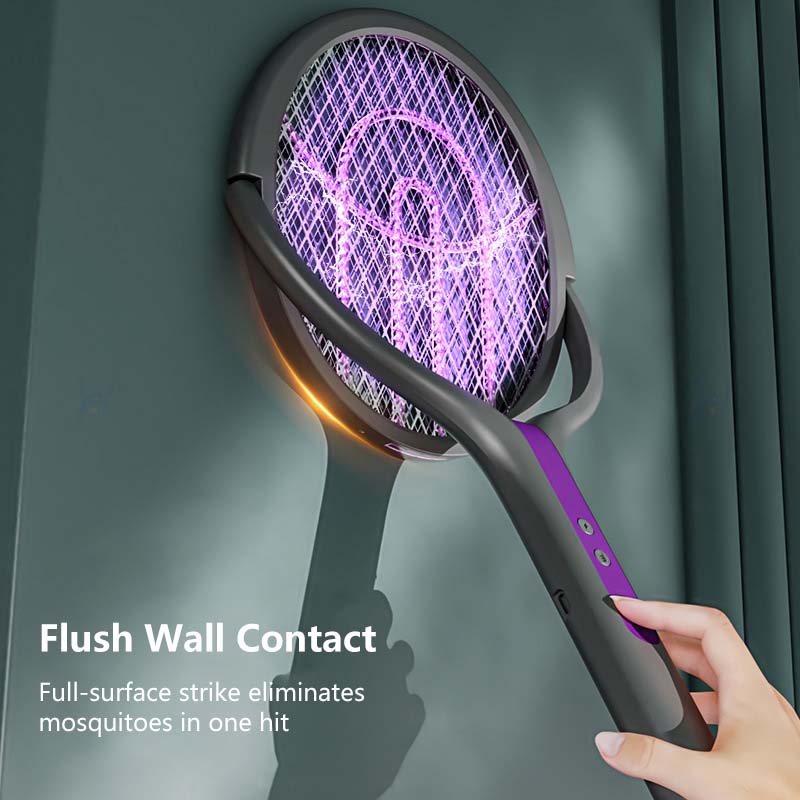 2-in-1 Extendable Mosquito Zapper – High Voltage, Silent Mode, Type-C Charging, Foldable Head, Safe for Home Use
