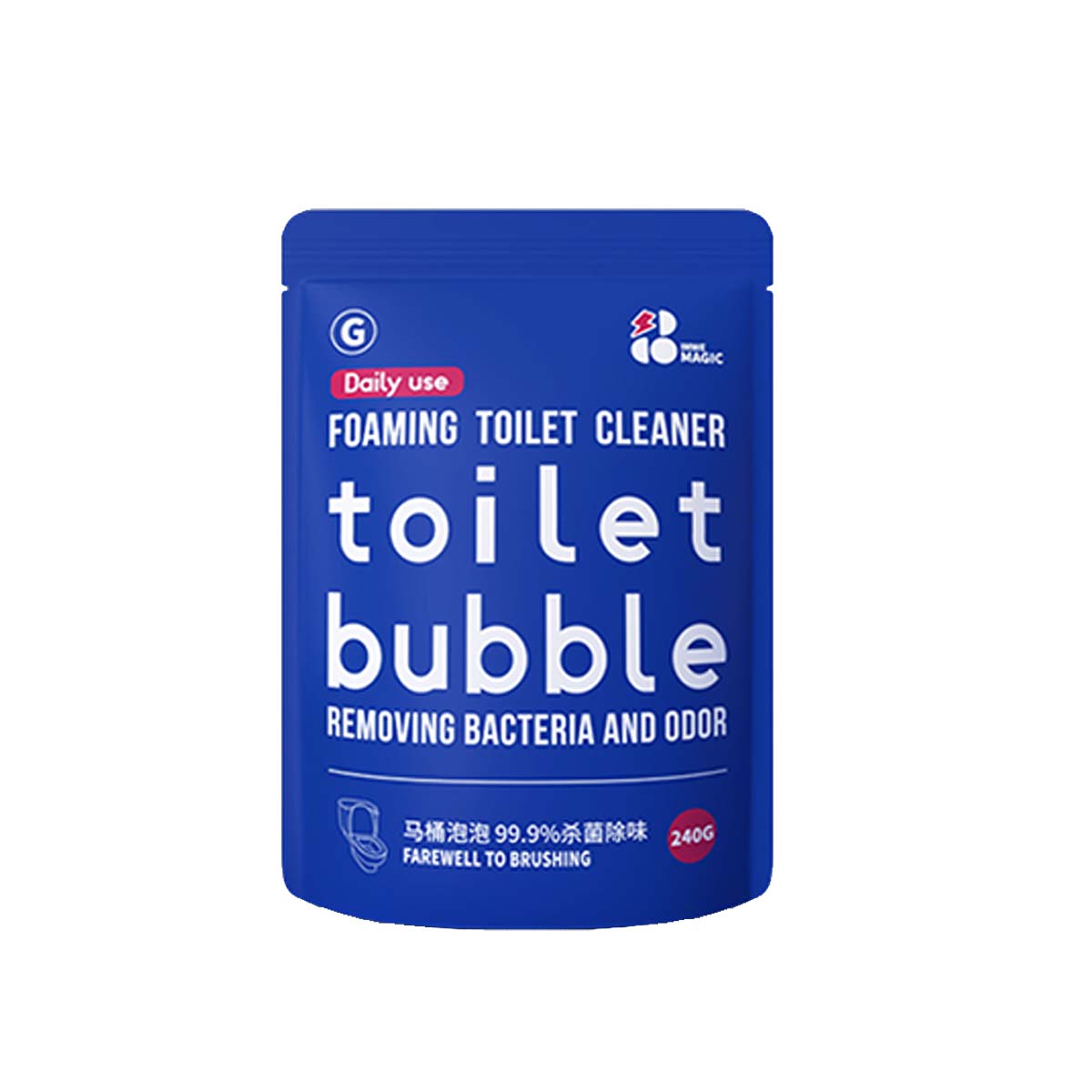 Foaming Toilet Cleaner Toilet Bubble Removing Bacteria and Odor (40gx5 packs/ 240g)