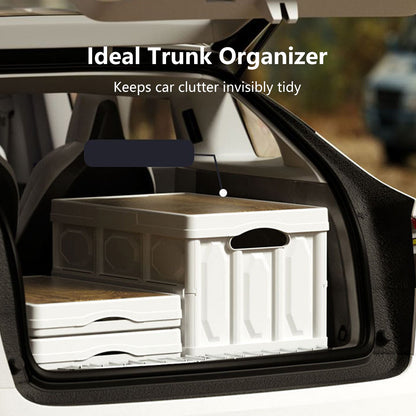 Multifunctional Foldable Storage Box 30L/50L Wooden Lid Space Saving