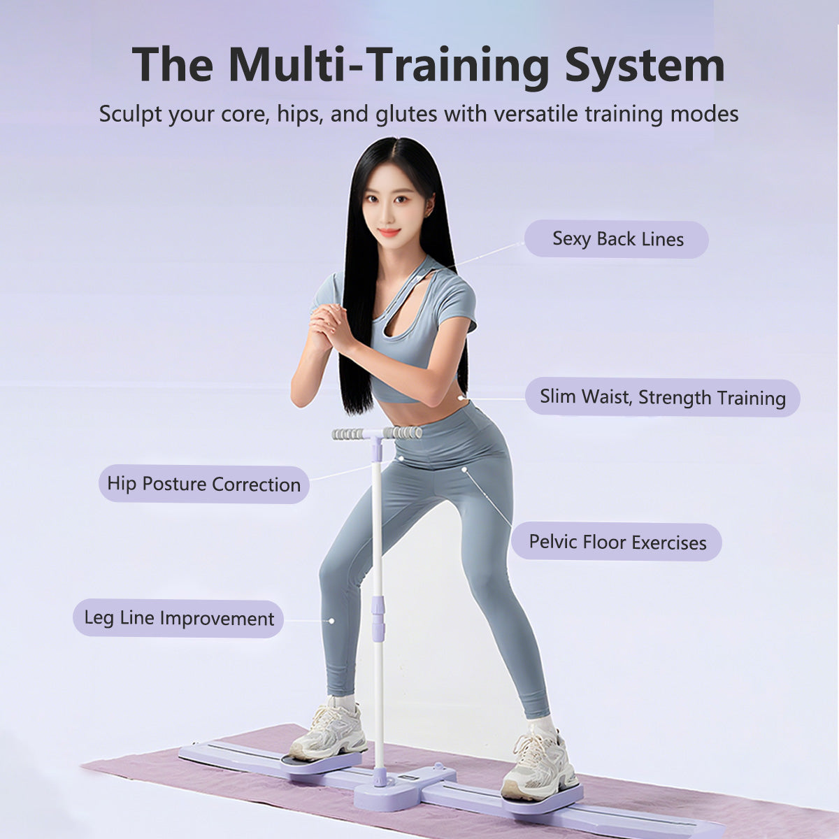 JOMO Multifunctional Split Ski Exercise Machine with Pull Rope Total Body Cardio for Home Gym