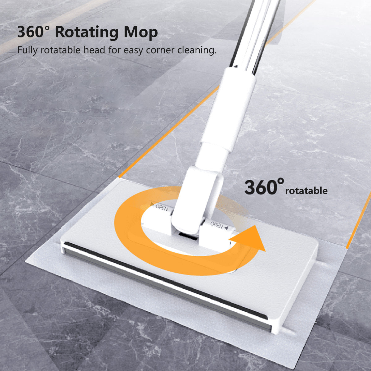 Reusable Face Towels Lazy Mop Cloth Changing Mop 360 Degrees Rotating Replaceable Mop 95cm