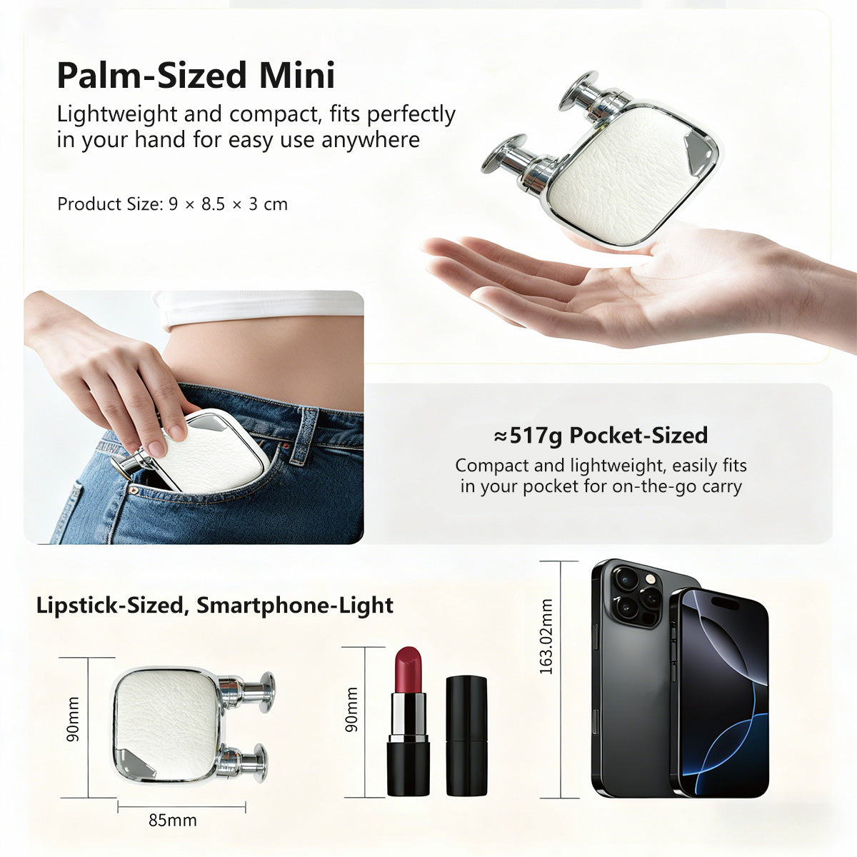 Pocket Fascia Gun Dual-Head Adjustable Speed Type-C Fast Charging Portable Mini Massager Gun