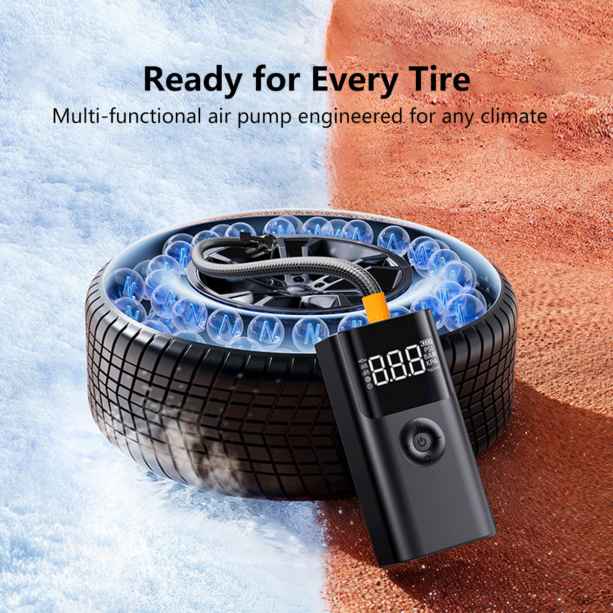 Portable Inflatable Emergency Power Supply Emergency Jump Starter Air Pump PowerBank Emergency Light