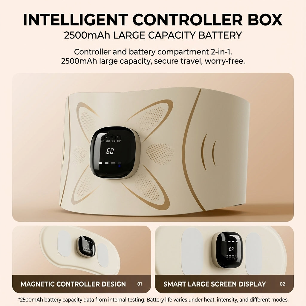 JOMO EMS Ab Waist Belt Heat Microcurrent Massage 8 Electrode Slim Breathable 腰部按摩仪 Gift