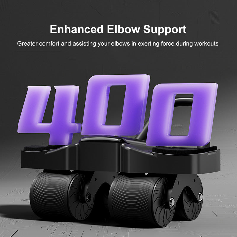 Upgraded JOMO Four Wheel Abdominal Wheel Roller Widened Wheel Base Adjustable Armrest