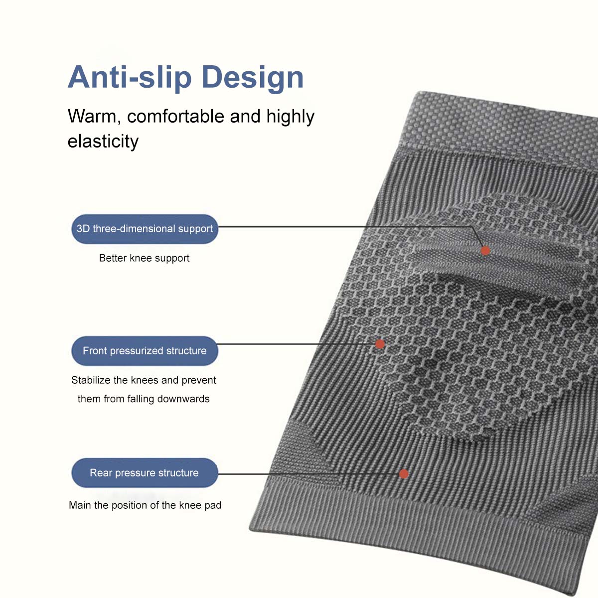 Japan Graphene Knee Pad Knee Support Heat Generating Material Anti-Slip Design High Elasticity