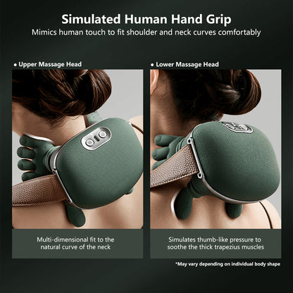 Human-Like Kneading Shoulder & Neck Massager Heat Therapy Wide Massage Coverage