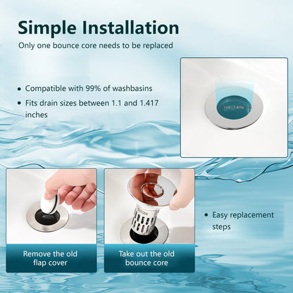 2 In 1 Bathroom Sink Stopper Prevent Clogging Easy Installation Easy to Clean