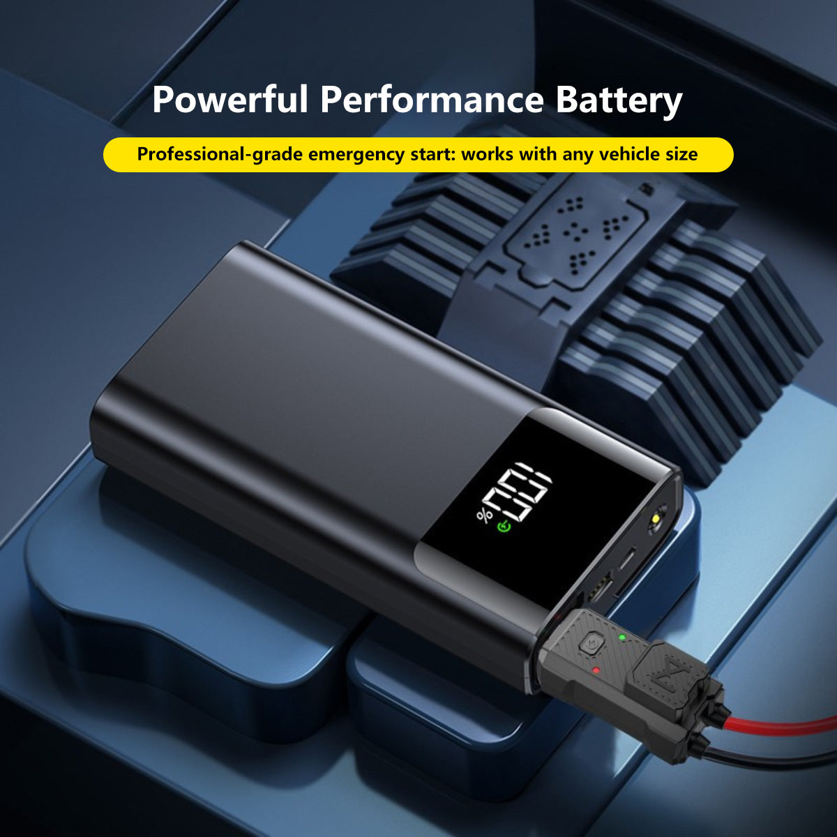 Car Jump Starter Car Power Bank & LED Flashlight Instant Start at 0V for All Vehicles