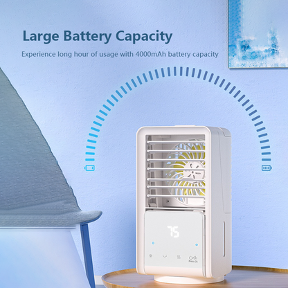 Portable Air Cooler 700ml 3 Level Gear Wind Speed Touch Button Display