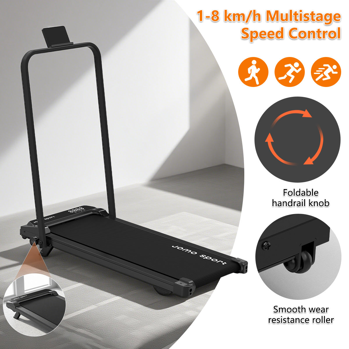 New Treadmill with Slope Design + Upgraded Shock Absorption Low Noise Indoor Treadmill