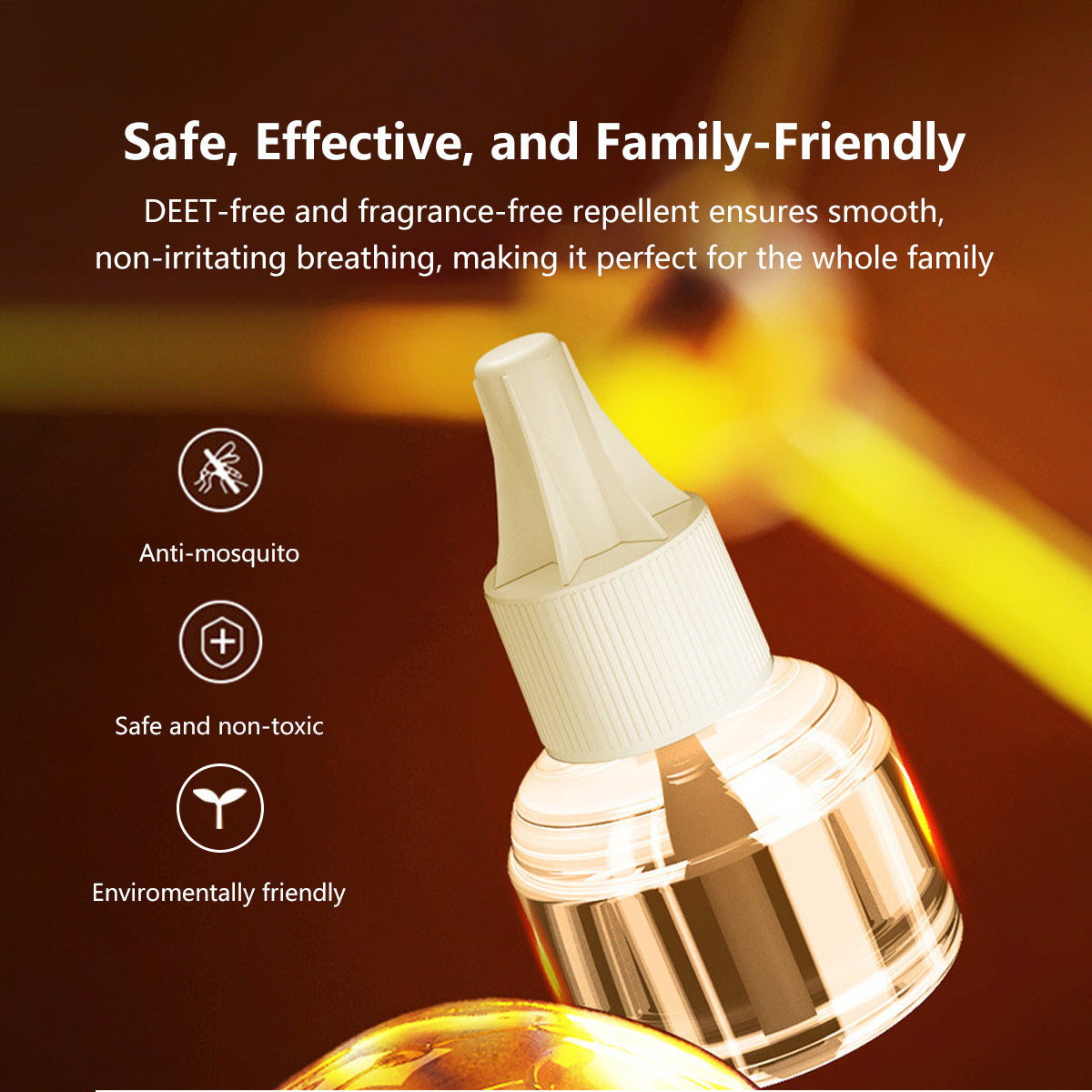 Electric Mosquito Repellent Continuous Protection Safe For All Ages No DEET No Fragrance