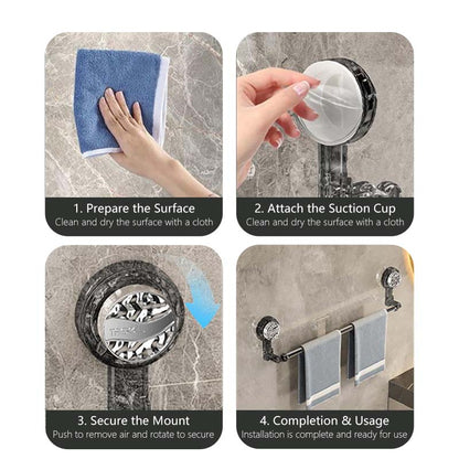 Adjustable Towel Rack  Drill-Free, 180° Rotating, Adjustable Wall-Mounted