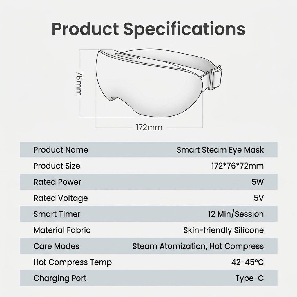 Smart Steam Eye Massager Nano Mist Hot Compress 3D Eye Care Relieve Fatigue