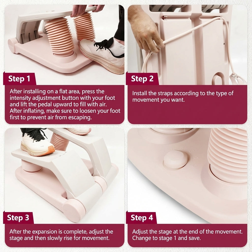 JOMO Air Cushion Stepper Quiet Mini Home Fitness Cardio Full Body Workout Portable 踏步机