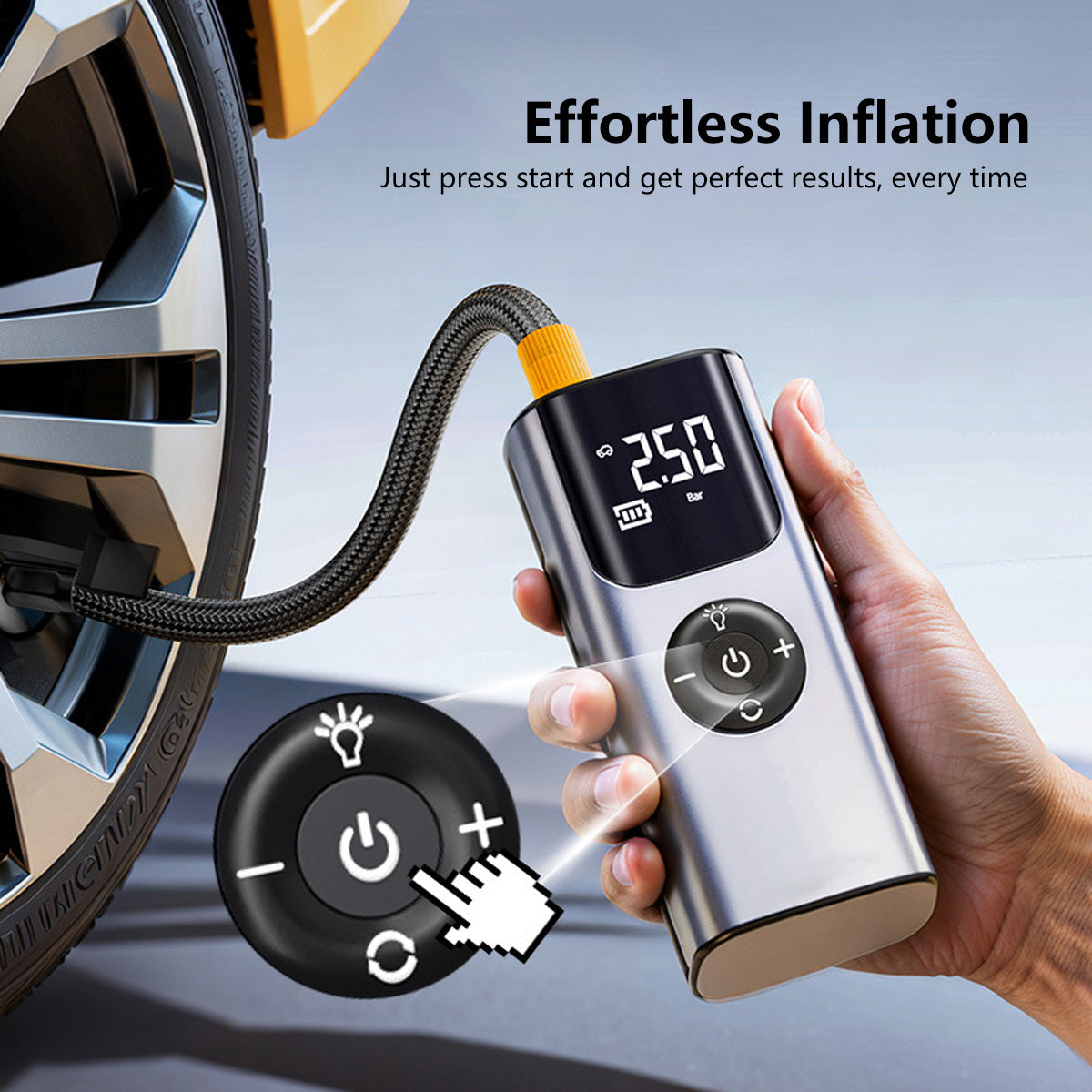 Multifunctional Portable Electric Air-Pump Digital Display Rechargeable Battery Tire Pressure