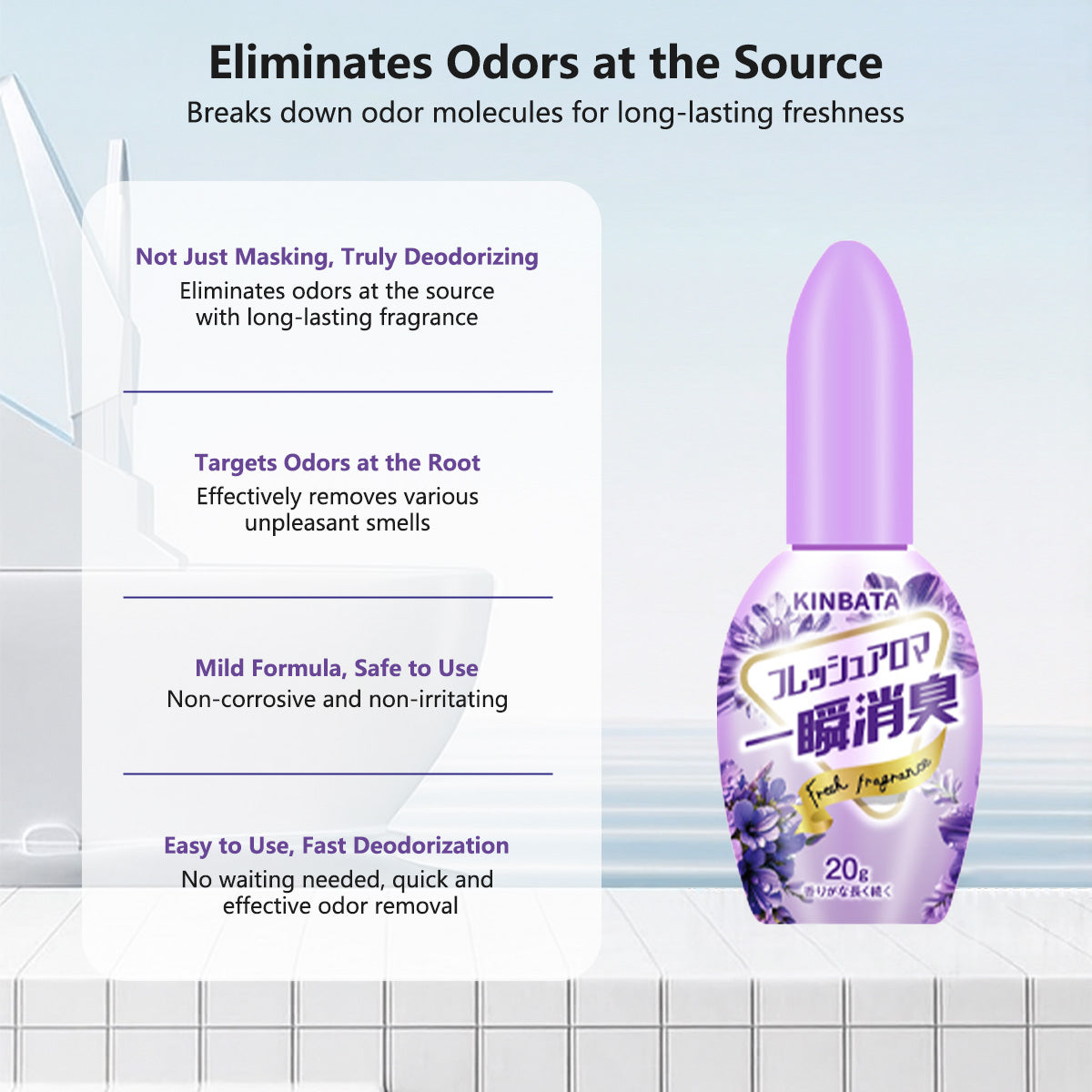 Aromatic Deodorizer One Drop for Odor Removal Quick Deodorization Long-lasting Fragrance 20g