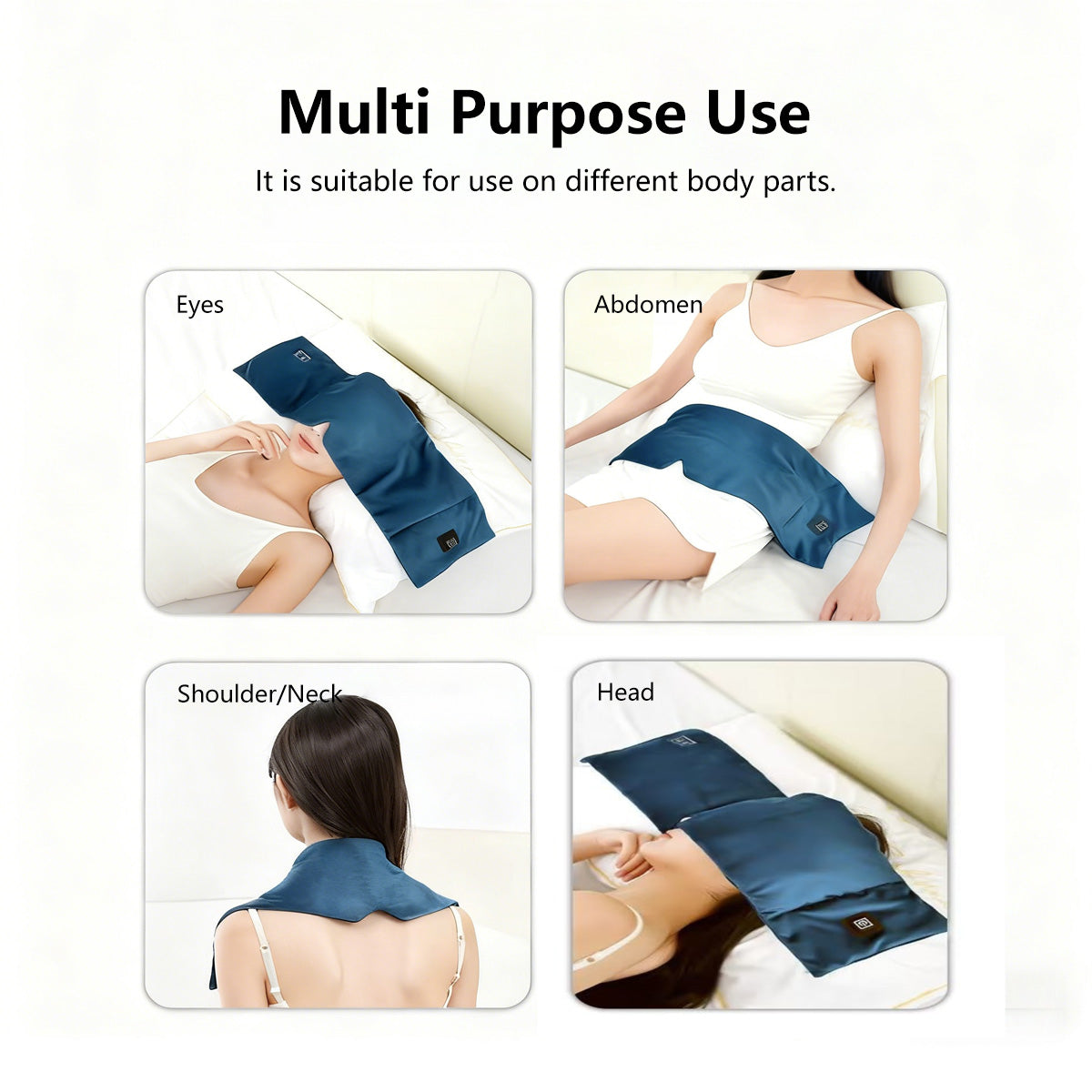 Thermal Gravity Head Wrap Weighted Steam Eye Mask USB 5V Heated Ultra-Soft Grey