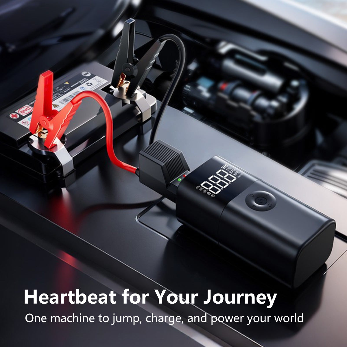 Portable Inflatable Emergency Power Supply Emergency Jump Starter Air Pump PowerBank Emergency Light