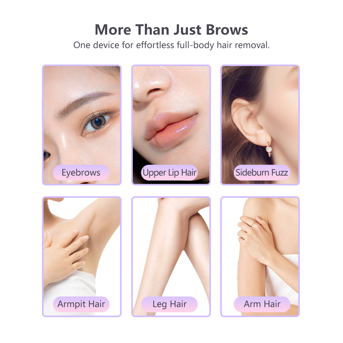 2-in-1 Detachable Blade Head LED Electric Eyebrow & Body Hair Trimmer