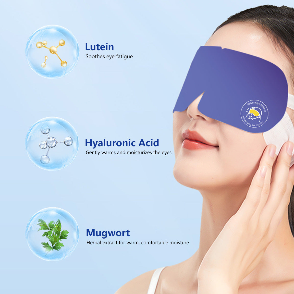 Lutein Steam Eye Mask Upgraded Lutein & Hyaluronic Acid with Vitamins C & E Suitable for Eye Fatigue