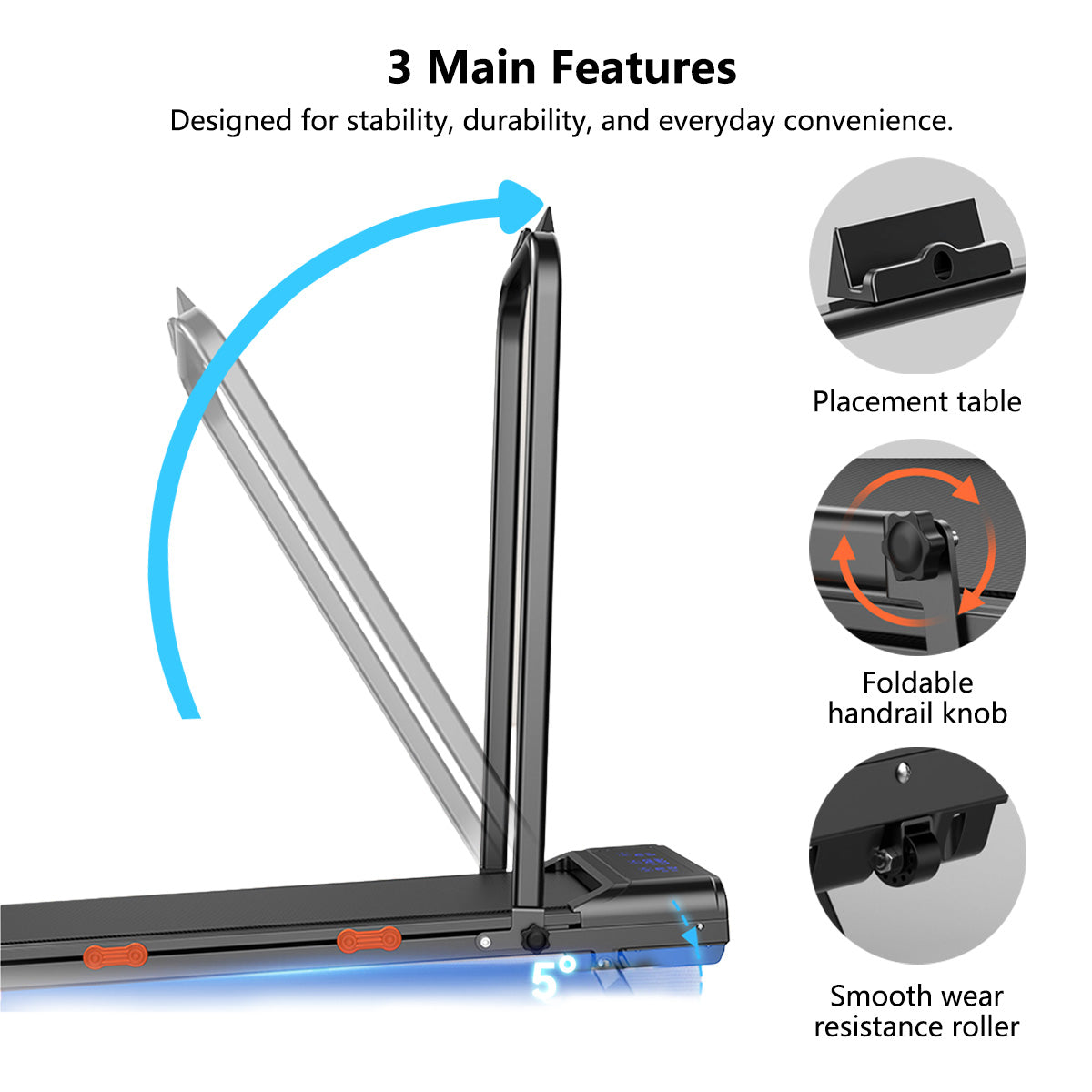JOMO Foldable Treadmill Upgraded Dual Suspension Deck Treadmill LED Display incline Shock Absorption