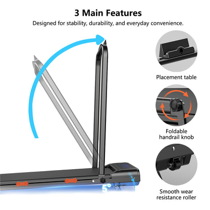 JOMO Foldable Treadmill Upgraded Dual Suspension Deck Treadmill