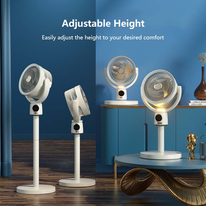 Air Circulation Fan Adjustable Height 5 Gear Wind Level 3 Level Timer Type-C Charging Build in Light