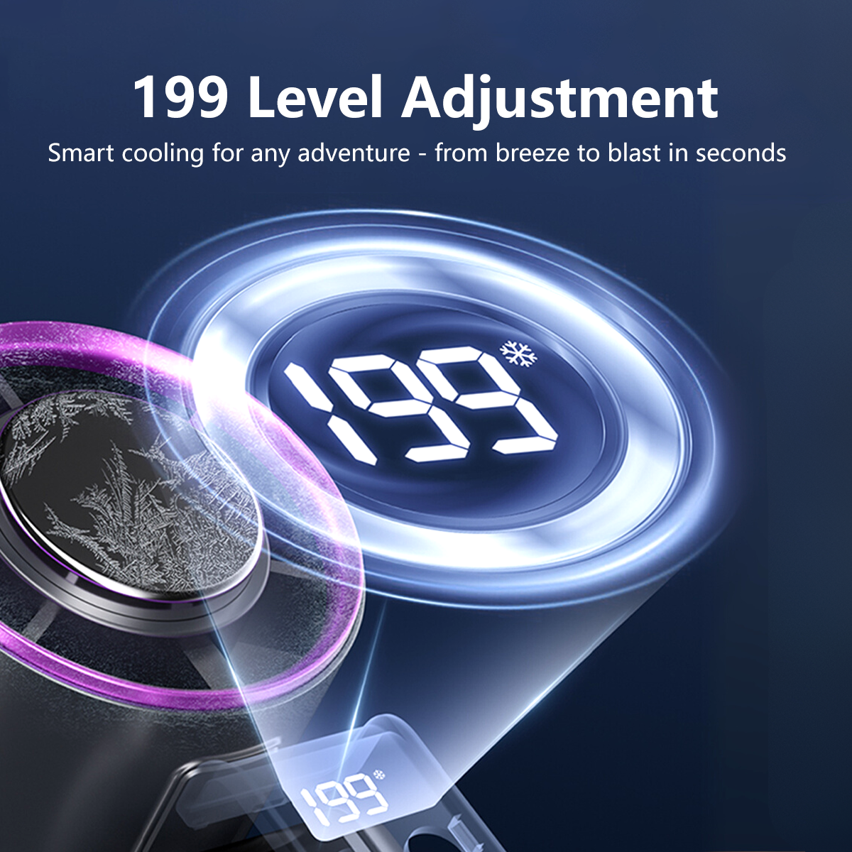 3-in-1 Cooling Fan 199-Level Cooling Portable Handheld Desktop USB Rechargeable Lanyard Easy Carry