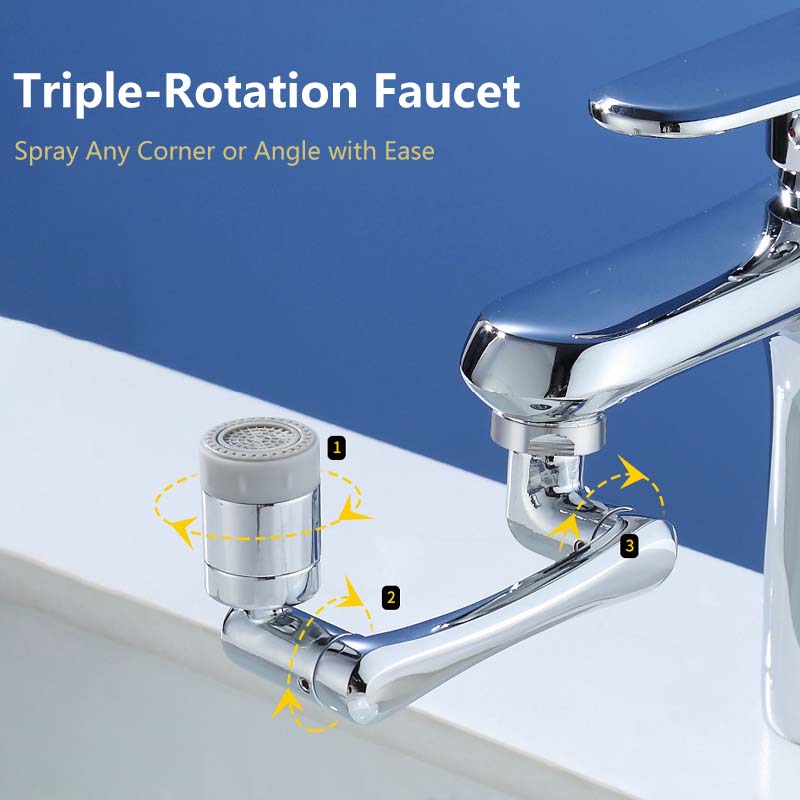 Faucet Arm Aerator Rotatable Triple Rotation Water Purification Filter Universal Threads Copper