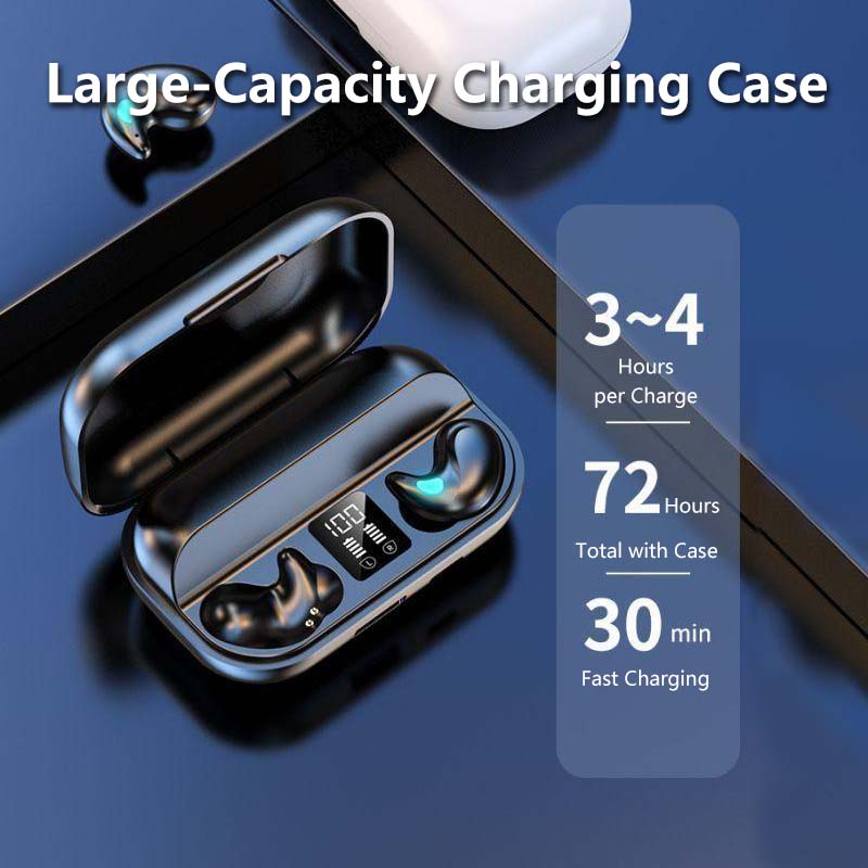 Wireless Bluetooth Sleep Headphones Invisible Earbuds with Noise Cancelling HiFi Sound Quality Ultra-Long Battery Sleep Friendly