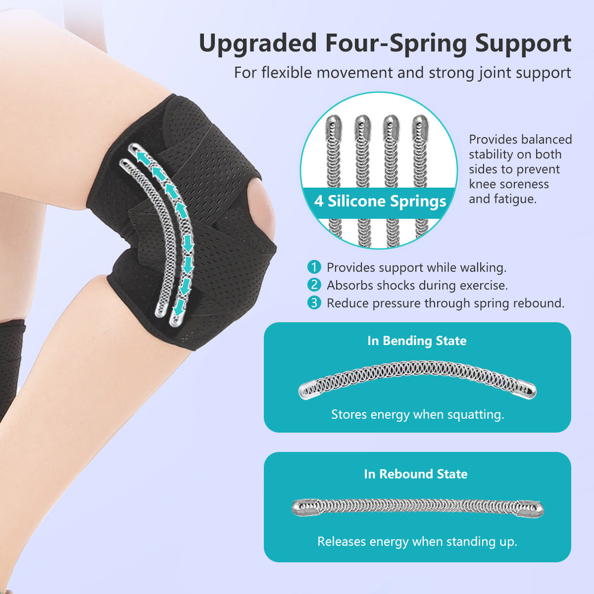 Adjustable Knee Support Brace Sport Protection Breathable Lightweight Kneecap Stabilization