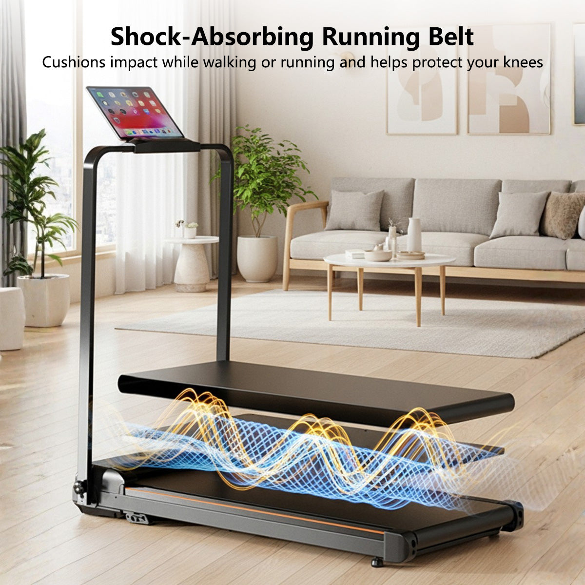 ✅2026 NEW✅ Treadmill Armrest + Slope Design Low Noise Indoor Foldable Treadmill