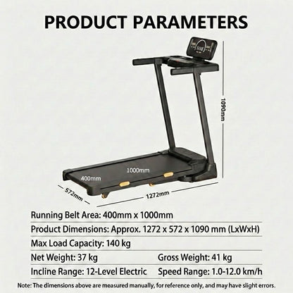 JOMO Foldable Treadmill 140kg Auto Incline Home Gym Running Fitness Quiet 跑步机