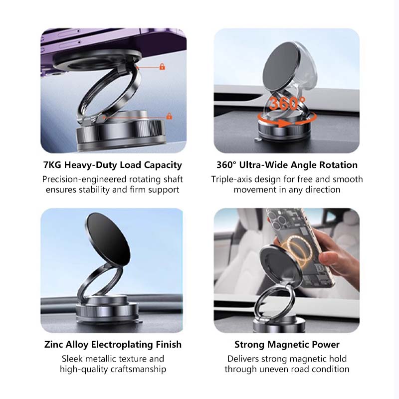 Ring Magnetic Phone Holder Car Mount Stand 360 Degree Rotation Strong Magnet Air Vent Support Universal Mobile Bracket