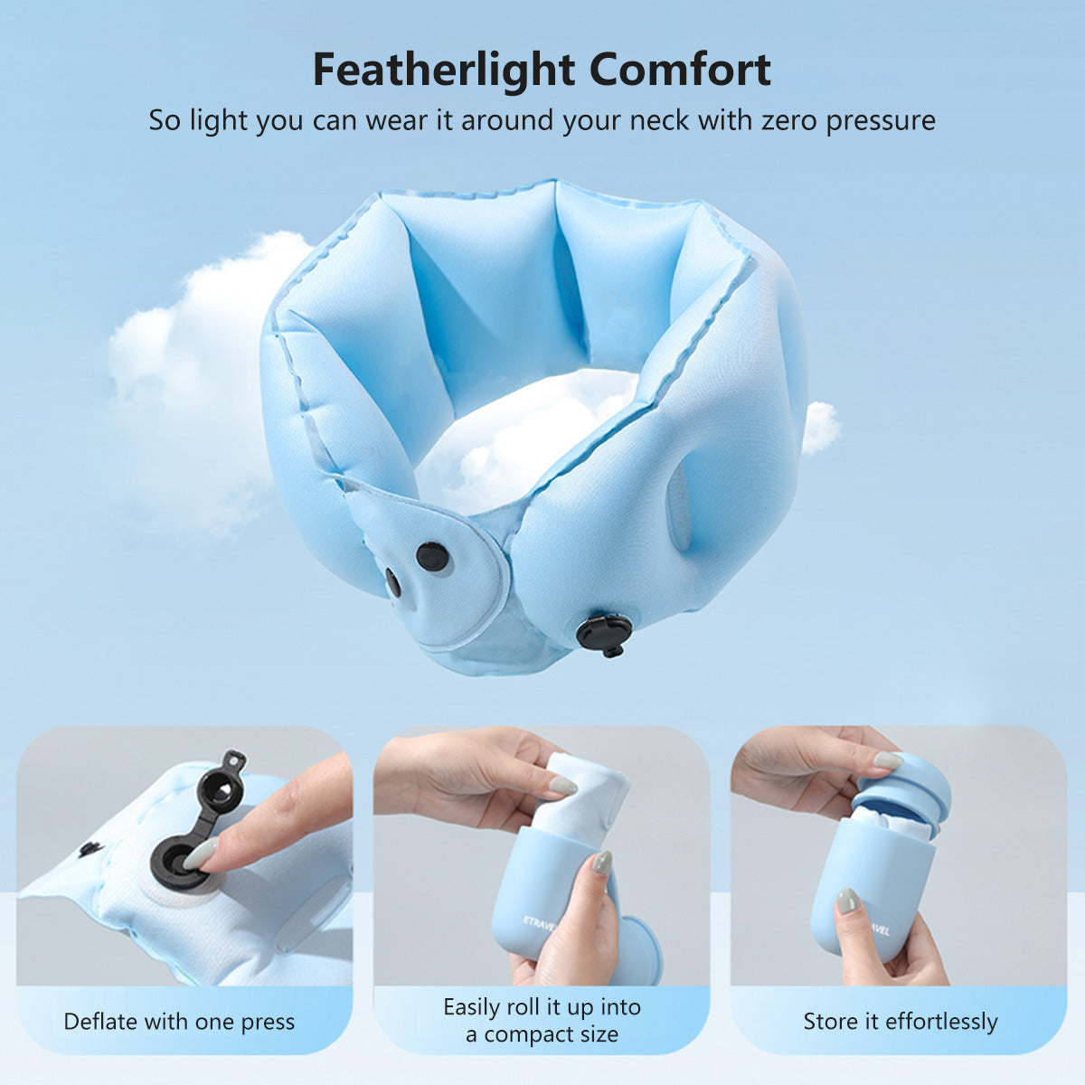 Travel Inflatable U-Shaped Pillow Portable Lightweight Travel Pillow