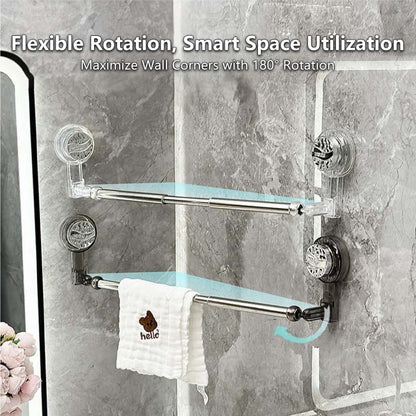 Adjustable Towel Rack  Drill-Free, 180° Rotating, Adjustable Wall-Mounted